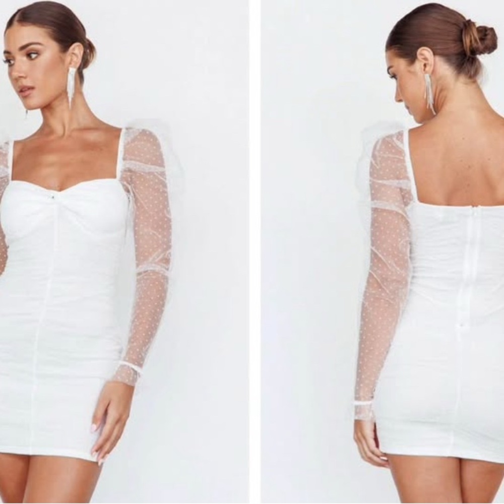 Selfie Leslie Like Lovers Hail Mini Dress in White size Large - NWT